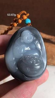 新疆和田玉籽料青花佛公