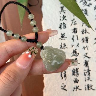 钻晨 zuarcene和田玉弥勒佛吊坠大肚佛项链本命青海玉石生日礼物锁骨